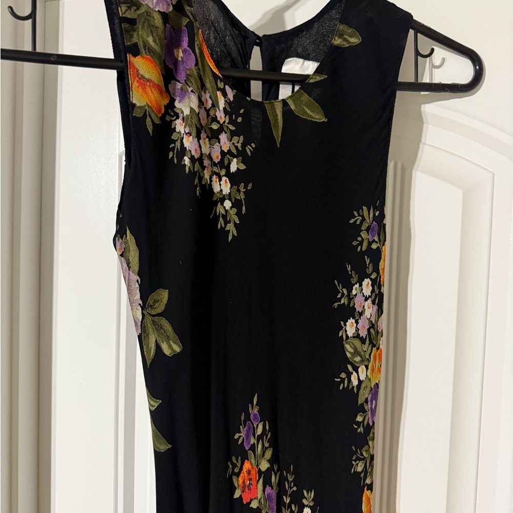 Floral Black Sleeveless Dress
